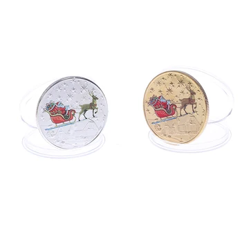 1pcs Kalėdų Santa Claus Progines monetas, Suvenyrų Kolekcines Meno