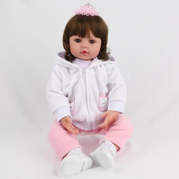 55cm Silikono Vinilo Reborn Baby Lėlės, Žaislai 22inch Atgimsta Bamblys Kūdikiams Mergina Lėlės Vaikas, Gimtadienio Dovana Metu bonecas