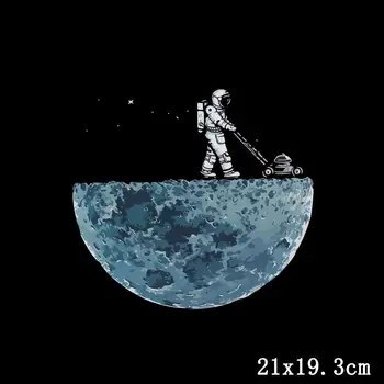 Animacinių filmų Astronautas Ir Mėnulis Pleistrai Lipdukus Ant Drabužių Geležies perdavimo Drabužių 