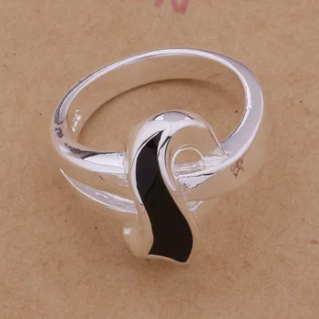 AR179 Karšto sterlingų žiedas, bižuterijos, spalvingas juodojo kaspino /ajwajbda akqajbxa sidabro spalvos