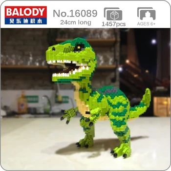 Balody Gyvūnų Velociraptor Monstras Dinozaurai 3D Modelį Statybinių Blokų Rinkinį Mini Deimantų Magija Plytų Žaislai Vaikams Dovanos Vaikams