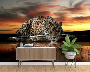 Beibehang papel de parede tapetai hudas grožio Šiuolaikinės Asmenybės HD Leopard 