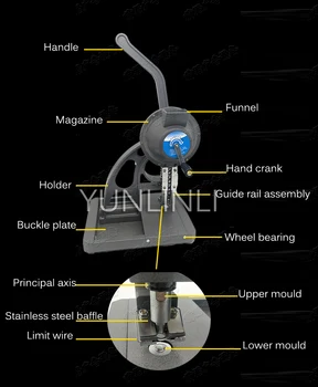 Grommet Mašina Pusiau automatinė Ringless Sagtis Mašinos Spausdinimo Medžiaga Sagtis Mašina, Perforavimo Mašina, su Vieną Langelį 10mm Žiedu