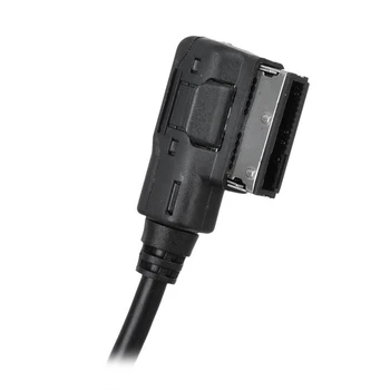 Jimier 30cm Stereo 3.5 mm Audio ir USB Female į Žiniasklaidos AMI MDI Aux Adapteris Kabelio Automobilį VW AUDI A4, A6 audi Q5 Q7 Juoda
