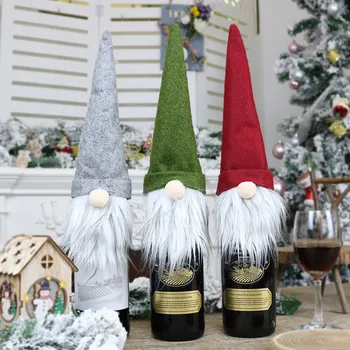 Kalėdų Mielas Lėlės Šampano Butelio Dangtelį, Puošniai Apsirengti Apdailos Kalėdų Beveidis Lėlės Daugkartinio Naudojimo Plaunamas Apdailos Šilta Dovana