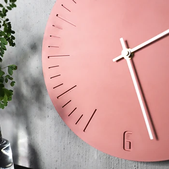 Paprastas Tylus Sieninis Laikrodis Kūrybos Apvalios, Rausvos Gyvenimo Kambario, Miegamasis Laikrodžio Mechanizmas Nordic Dizainas Reloj Sumalti Namų Dekoro BE50WC