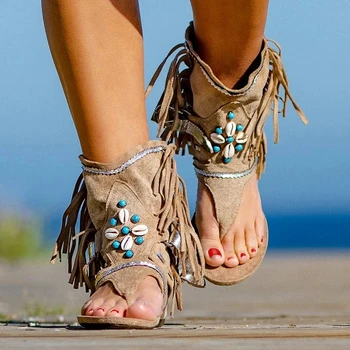 Retro Moterų Pakraštyje Gėlių Batai Pleištai 2020 Kietas Pulko Atsitiktinis Paplūdimio Sandalai Moterims Vasaros Flip Flop Sandalai