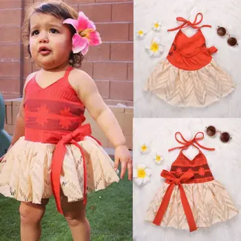 Vaikams Baby Girl Princesė Rankovių Tutu Nėrinių Suknelė Sundress Drabužius Vasarą Sunsuit naujas